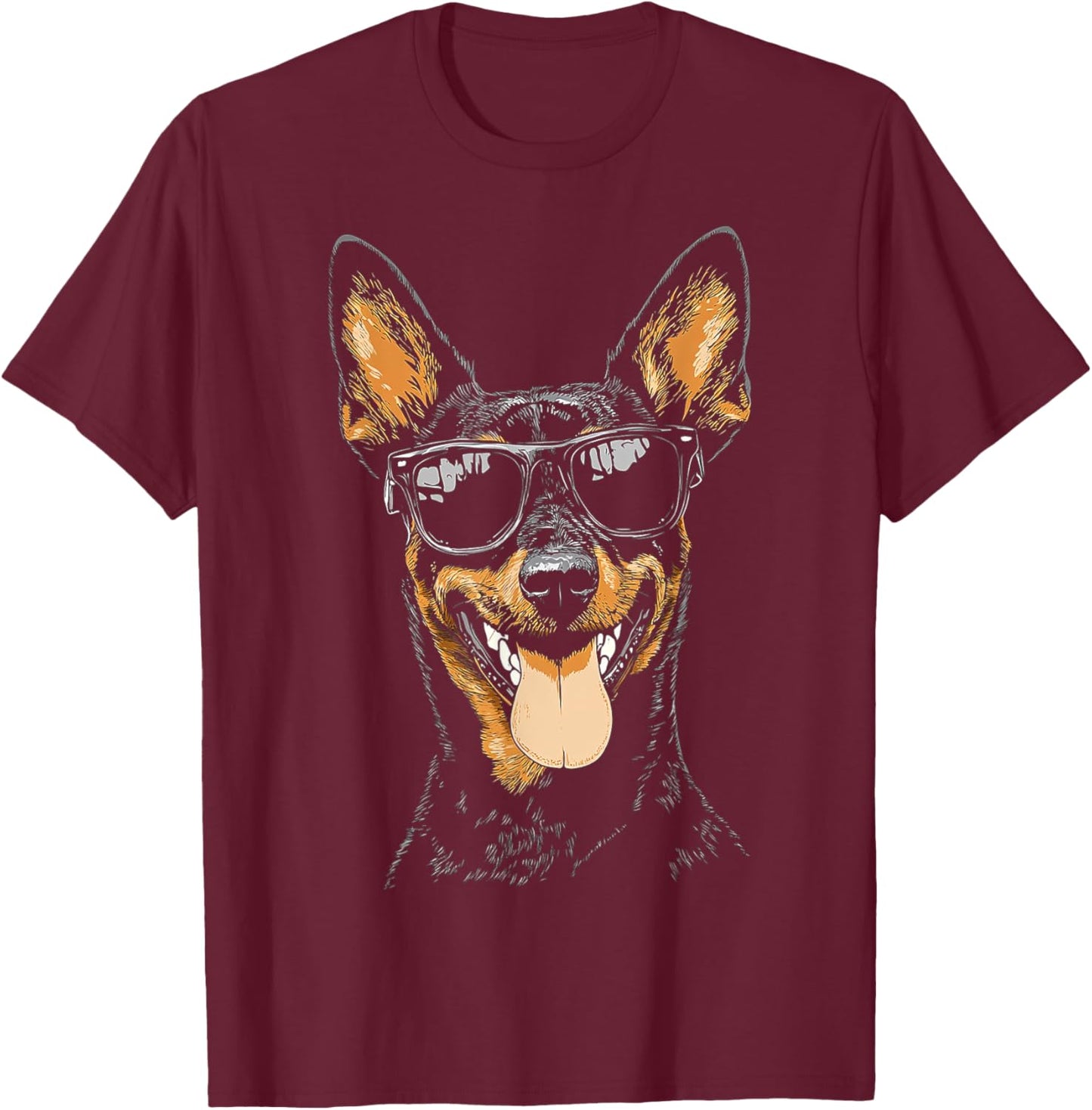 Australian Kelpie Dog Pet Art Sunglasses Australian Kelpie Women Kids T-Shirt - T-Shirt | Maroon