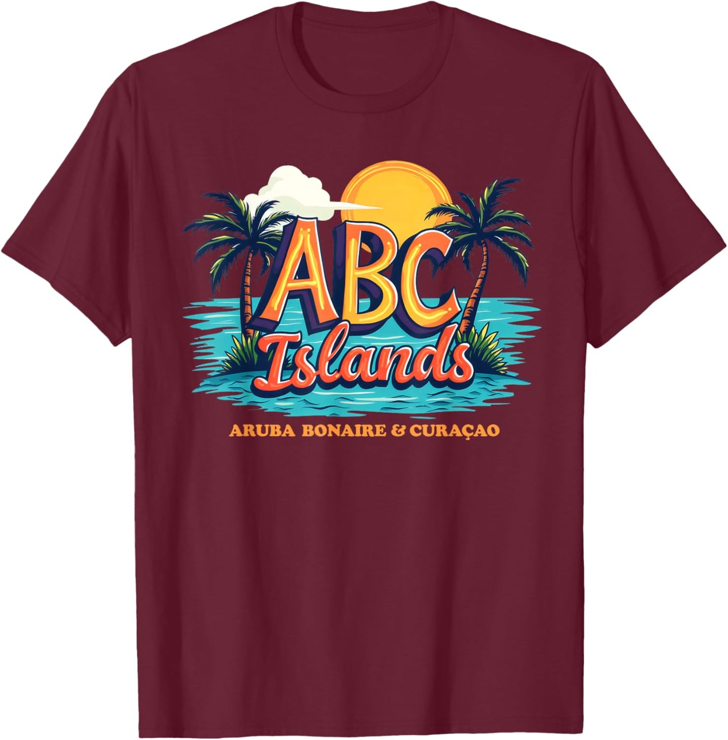 Aruba Bonaire Curacao Cruise Vacation Caribbean ABC Islands T-Shirt - T-Shirt | Maroon