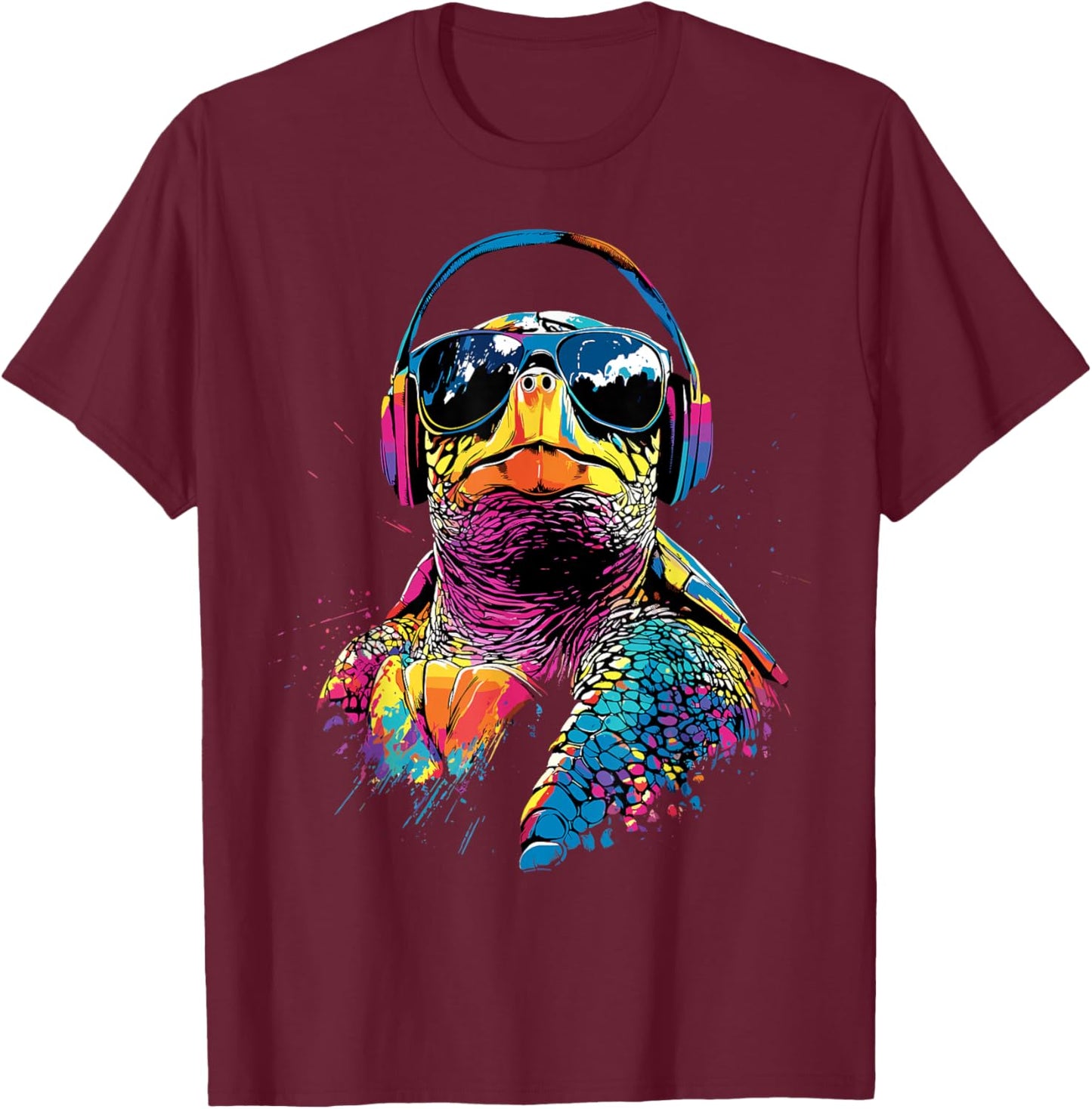 Turtle Colored Pop Art Reptile Giant Turtles Cute Turtle T-Shirt - T-Shirt | Maroon