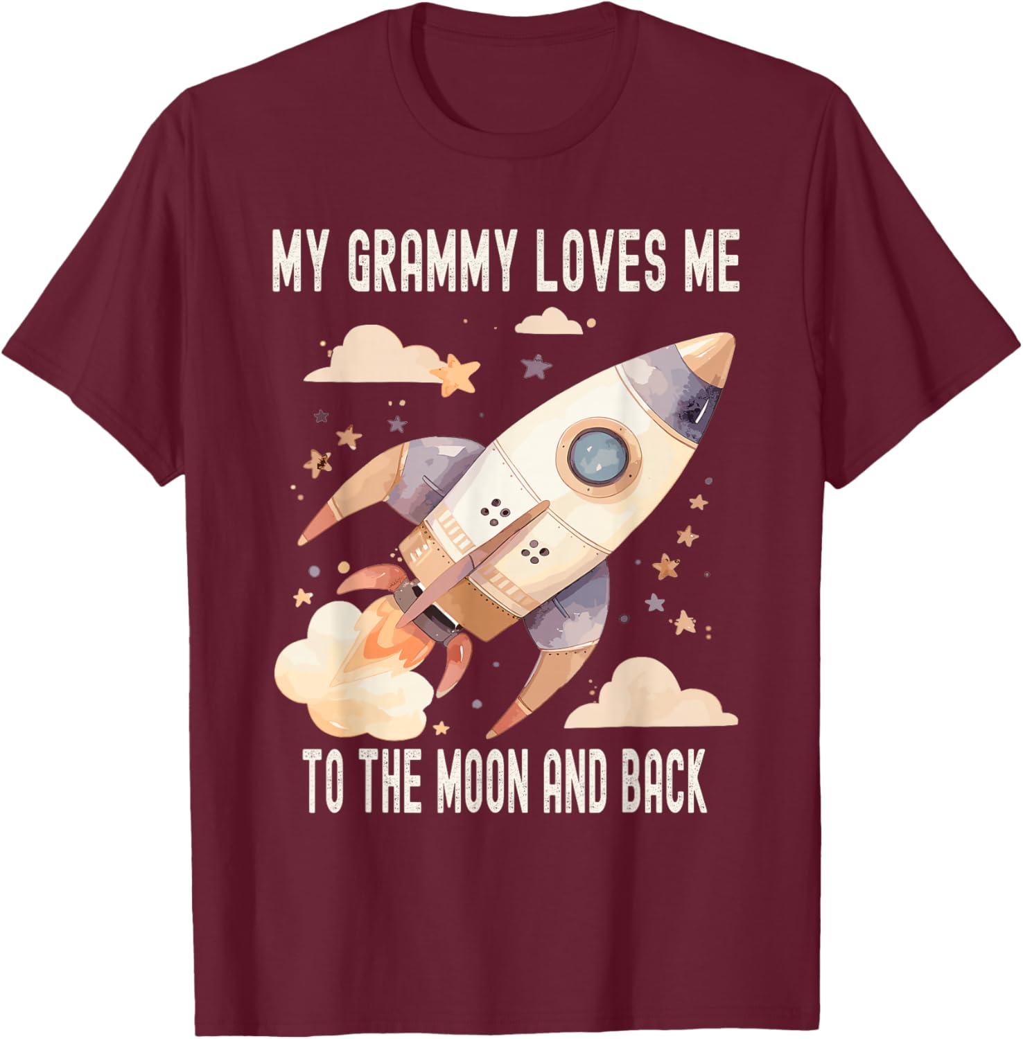 My Grammy Loves Me To The Moon And Back T-Shirt - T-Shirt | Maroon
