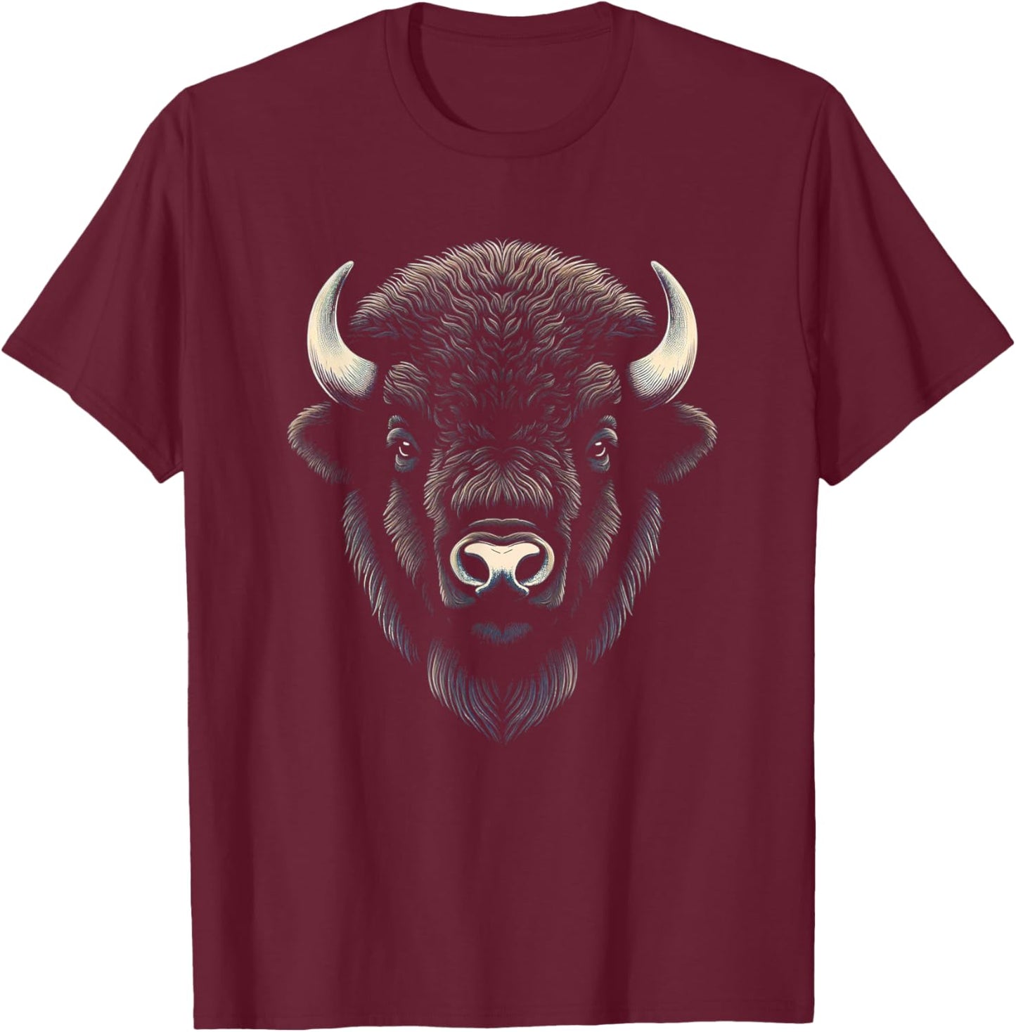 Bison Head Graphic T-Shirt - T-Shirt | Maroon