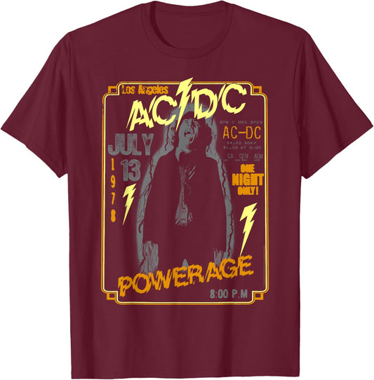 AC/DC - One Night Only T-Shirt - T-Shirt | Maroon