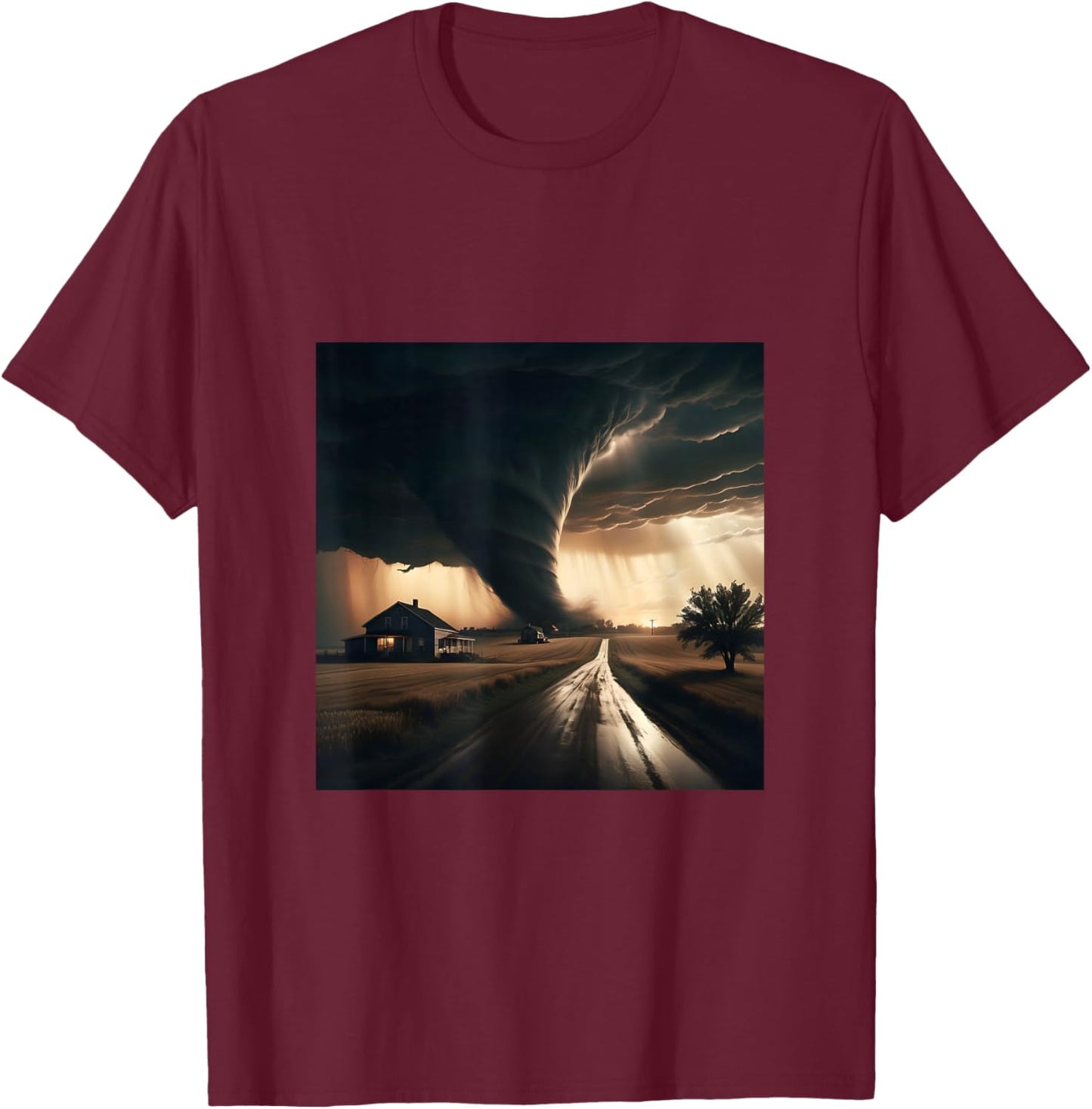 Storm Chaser Tornado Twister Weather Meteorologist Kids Men T-Shirt - T-Shirt | Maroon