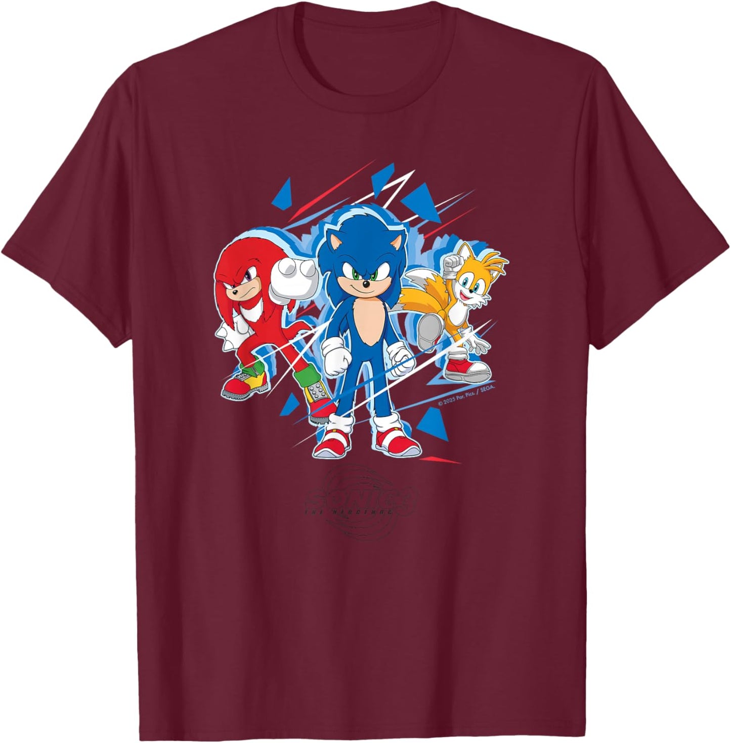 Sonic The Hedgehog 3 - Team Sonic T-Shirt - T-Shirt | Maroon