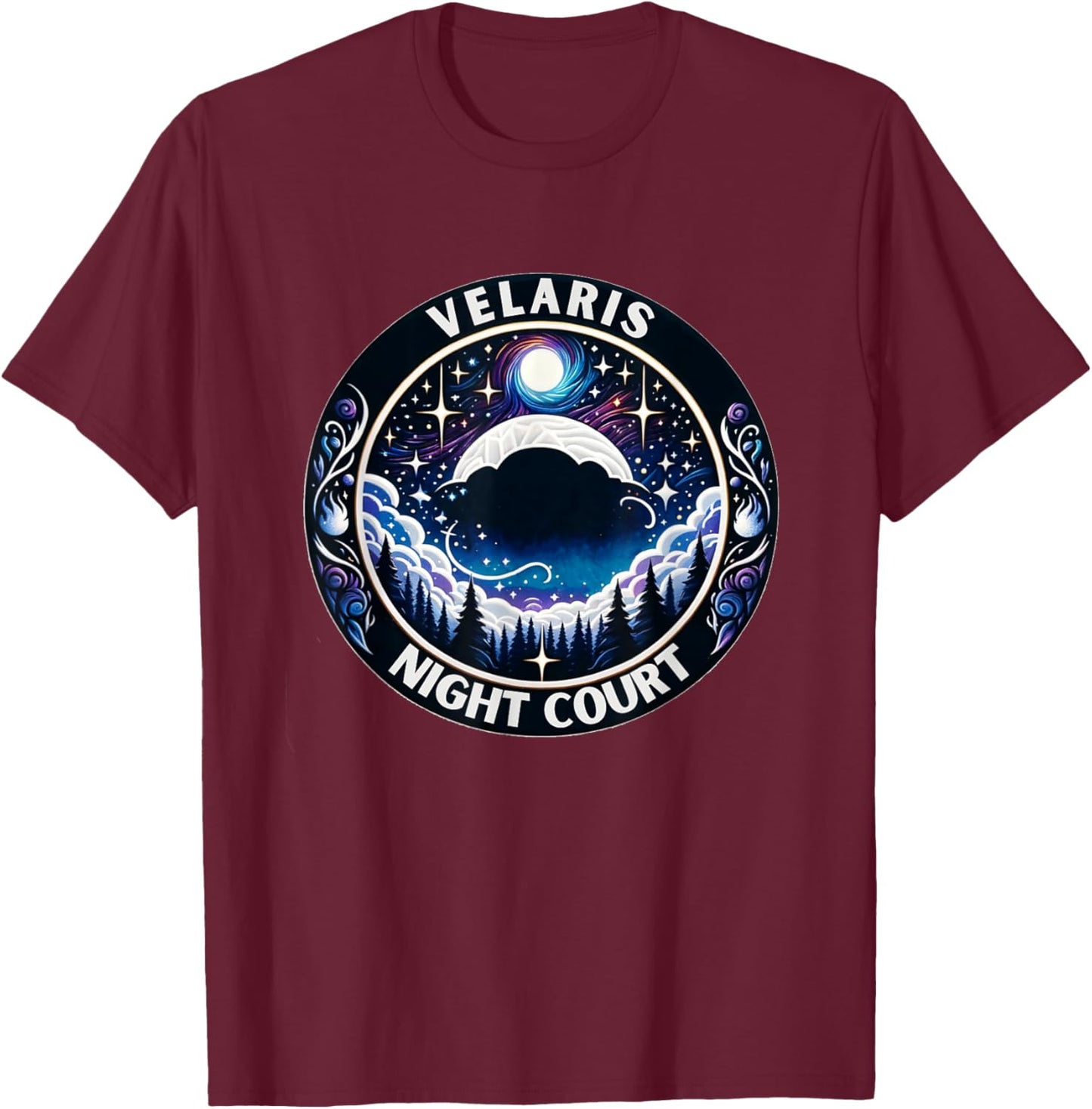 Velaris Fantasy Night Court T-Shirt - T-Shirt | Maroon