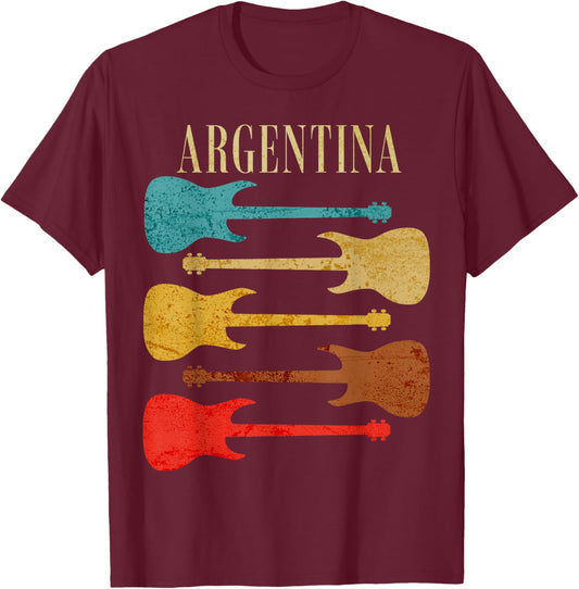 Argentina Concert Rock Music Festival Guitars T-Shirt - T-Shirt | Maroon
