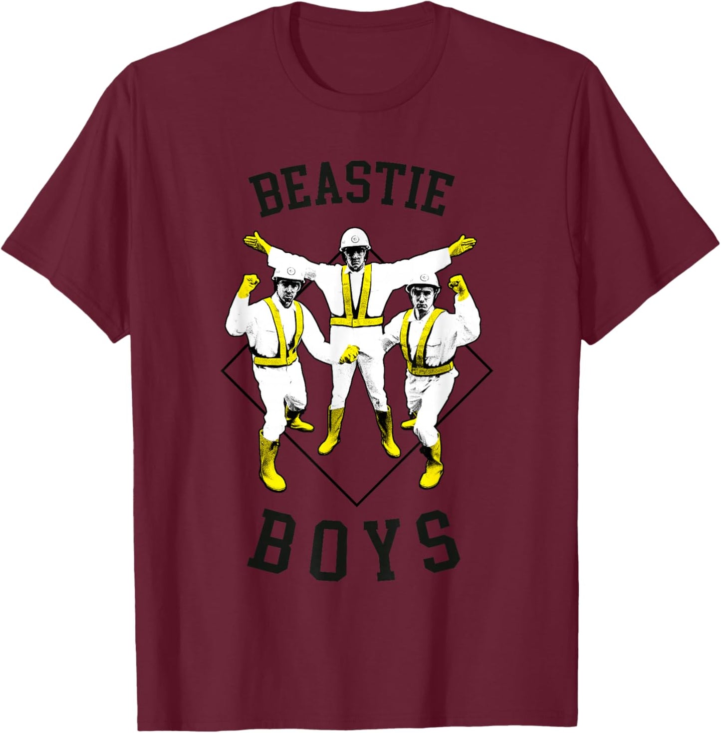 Beastie Boys Official Hello Nasty - -Adults, Music Fans, All Ages - Grey, Small, Short Sleeve, Classic Fit, , Polyester T-Shirt - T-Shirt | Maroon