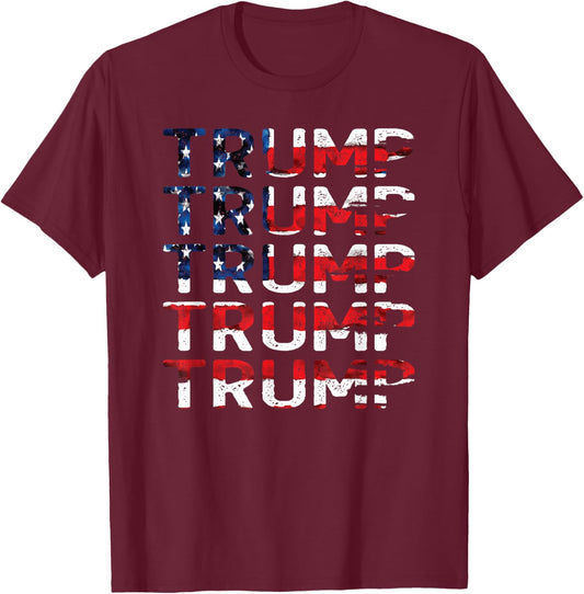 USA flag with a strong emphasis on patriotism T-Shirt - T-Shirt | Maroon