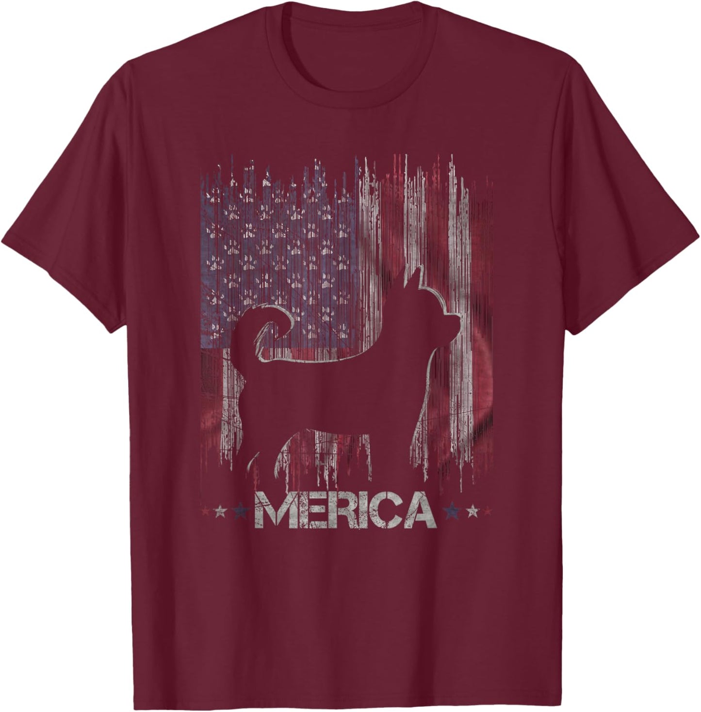 Vintage Chihuahua Dog, Merica Chihuahua Dog USA Flag Women Kids T-Shirt - T-Shirt | Maroon