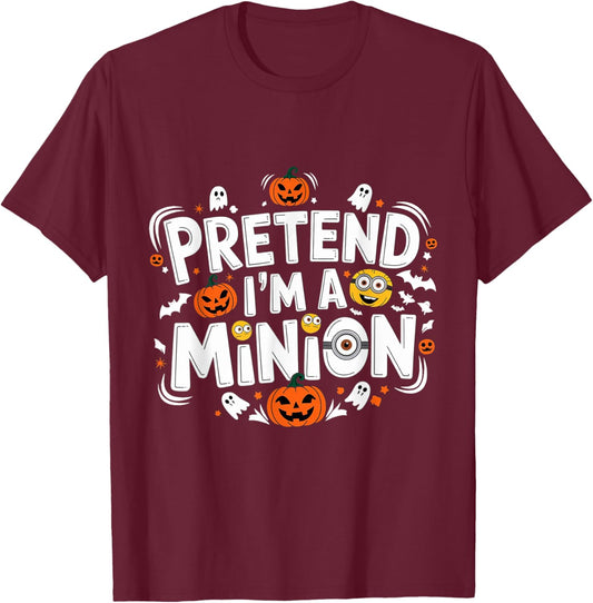 Pretend I'm A Minion Costume Party Funny Halloween Minion T-Shirt - T-Shirt | Maroon