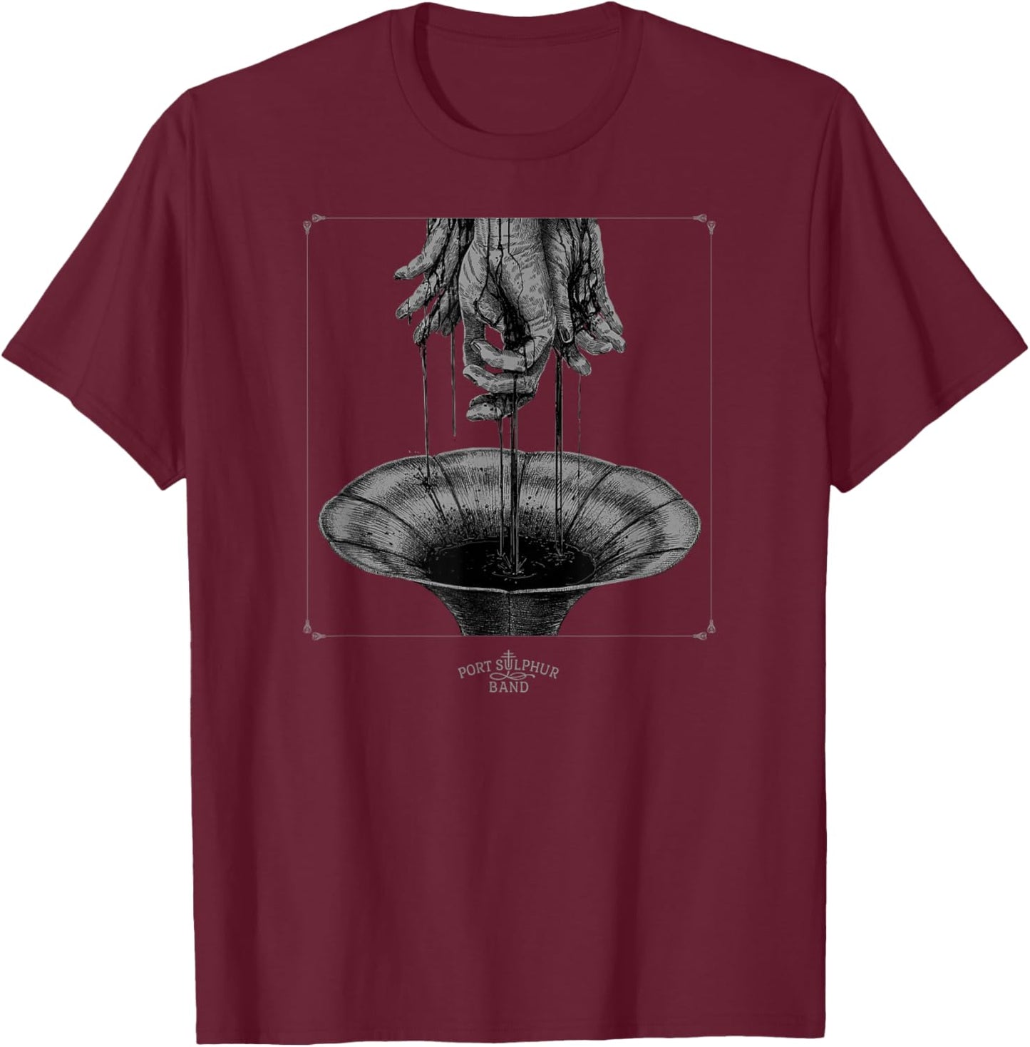 Hunt: Showdown 1896 Port Sulphur Band Make Them Bleed T-Shirt - T-Shirt | Maroon