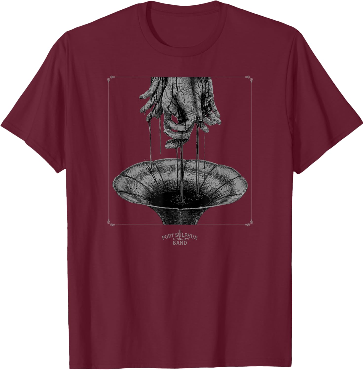 Hunt: Showdown 1896 Port Sulphur Band Make Them Bleed T-Shirt - T-Shirt | Maroon