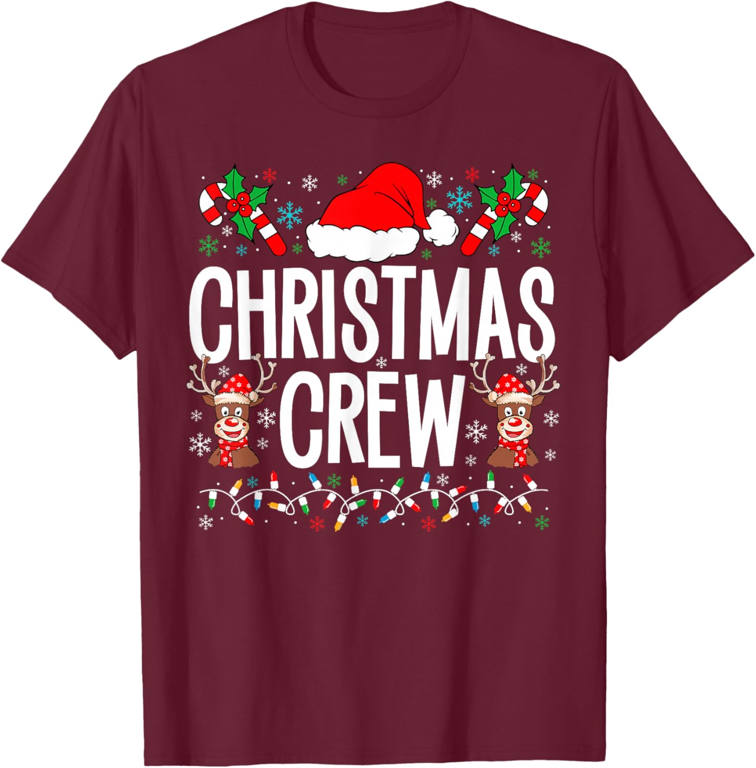 Christmas Crew Family Matching Xmas Toddler Kid Boy Girl T-Shirt - T-Shirt | Maroon