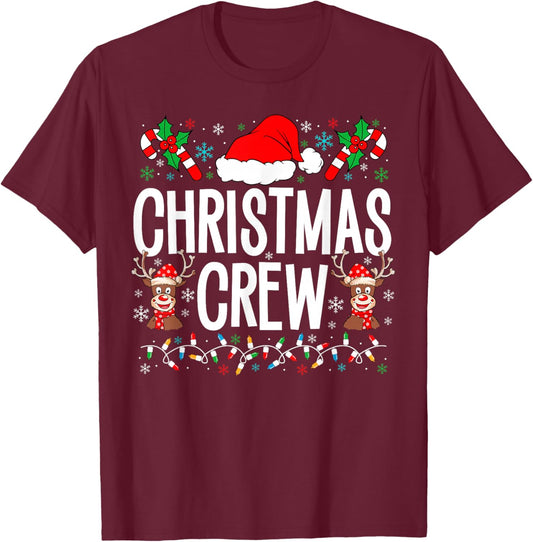 Christmas Crew Family Matching Xmas Toddler Kid Boy Girl T-Shirt - T-Shirt | Maroon