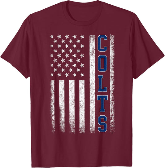 Colts Vintage Retro Men Women Boy Girl T-Shirt - T-Shirt | Maroon