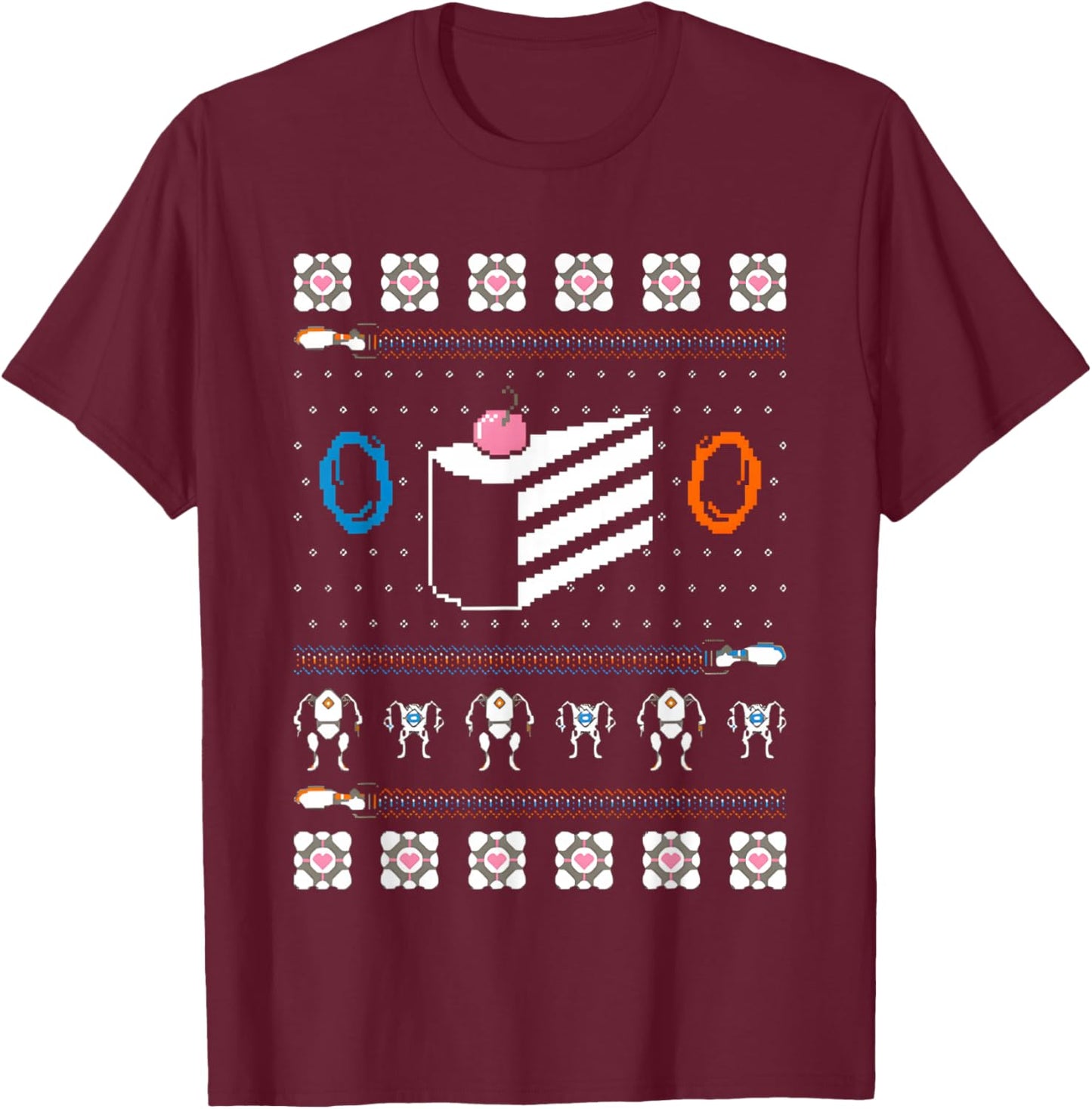 The Christmas Cake Is A Lie T-Shirt - T-Shirt | Maroon
