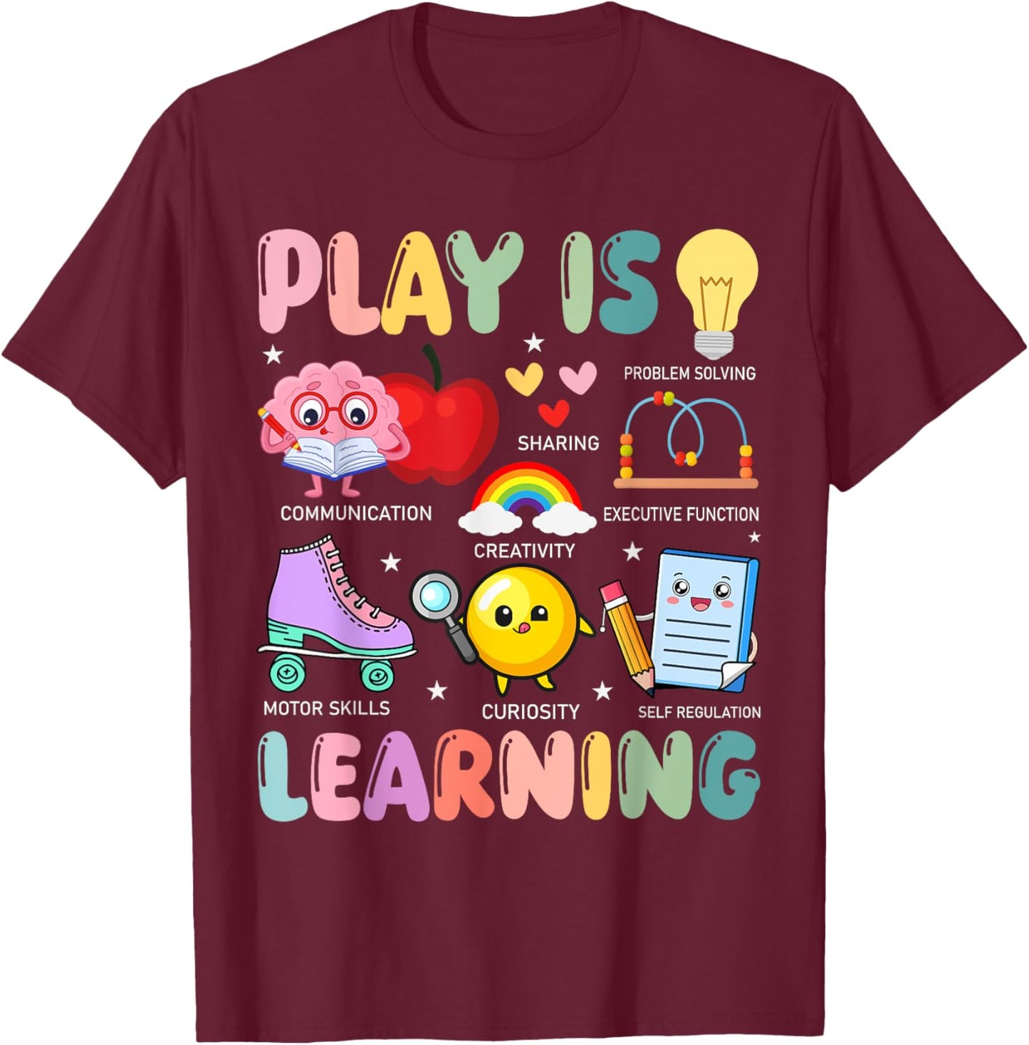 Retro Play Is Learning Kindergarten Teacher Team Women T-Shirt - T-Shirt | Maroon