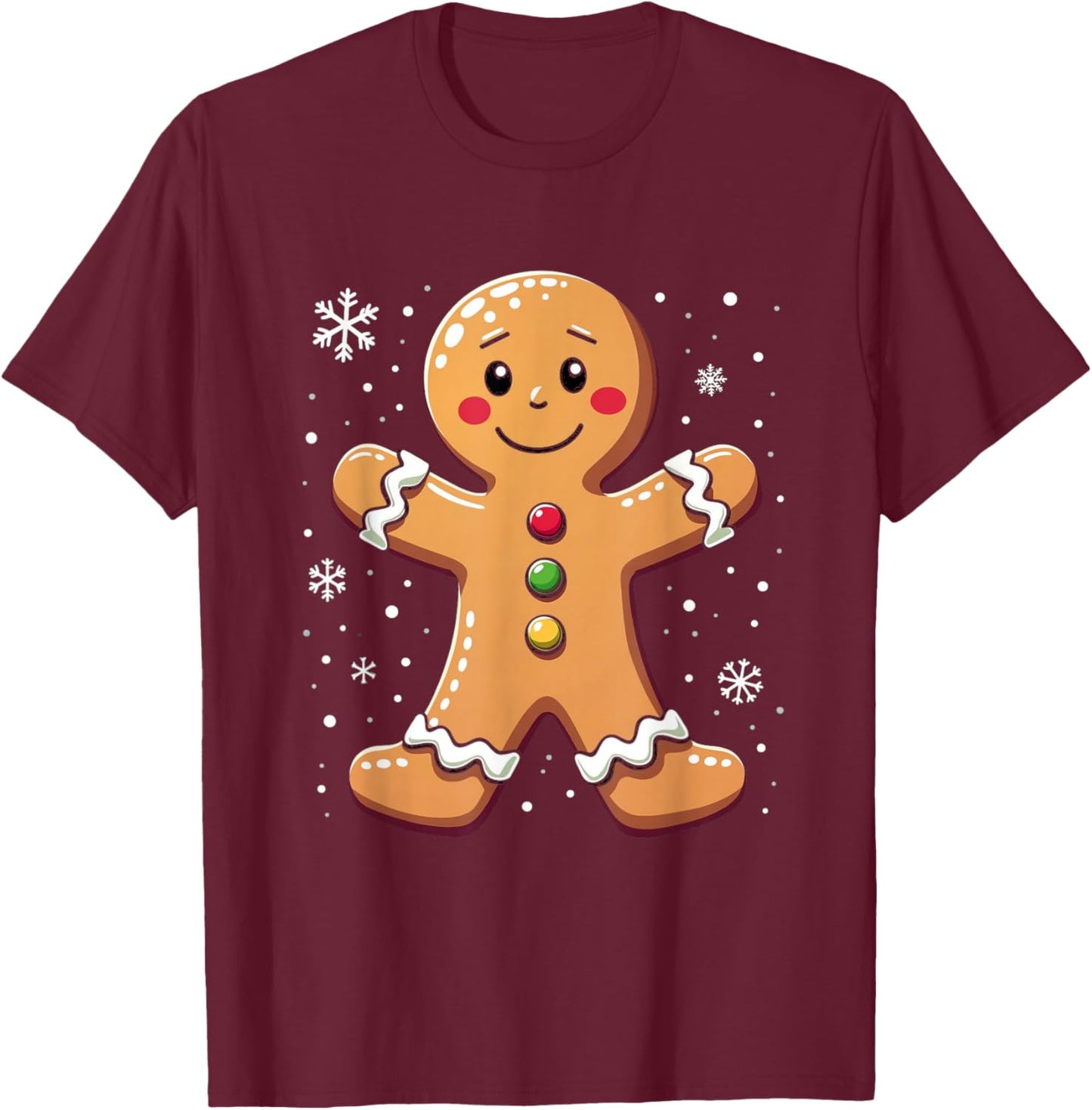 Gingerbread Character T-Shirt - T-Shirt | Maroon