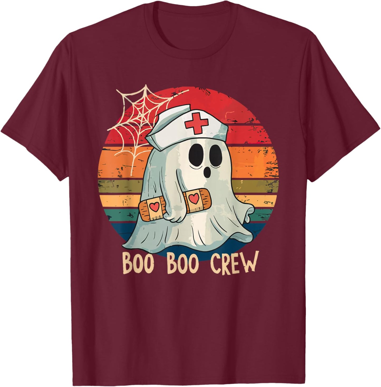 Boo Boo Crew For Nurse Halloween Nursing T-Shirt - T-Shirt | Maroon