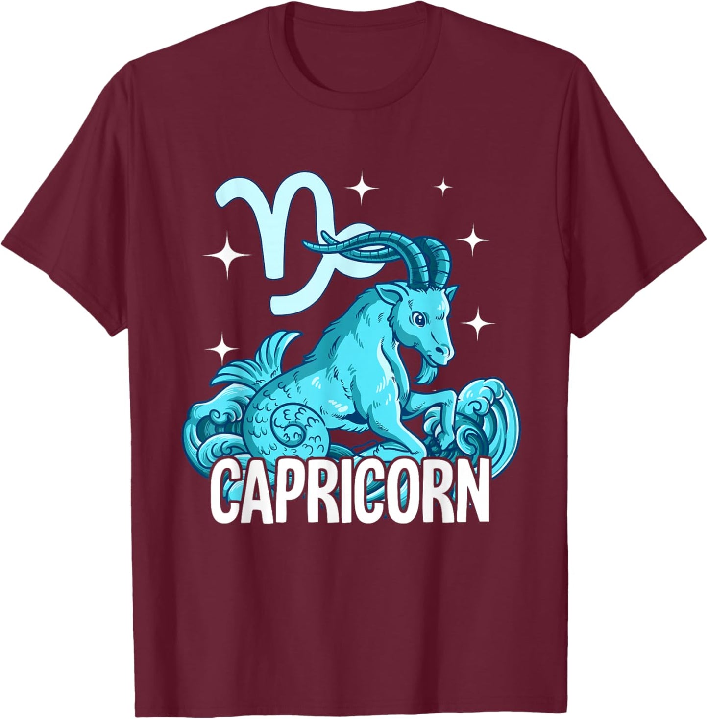 Capricorn Zodiac Sign T-Shirt - T-Shirt | Maroon