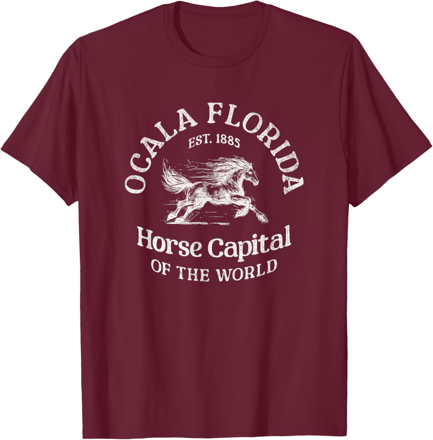 Ocala Florida Horse T-Shirt - T-Shirt | Maroon
