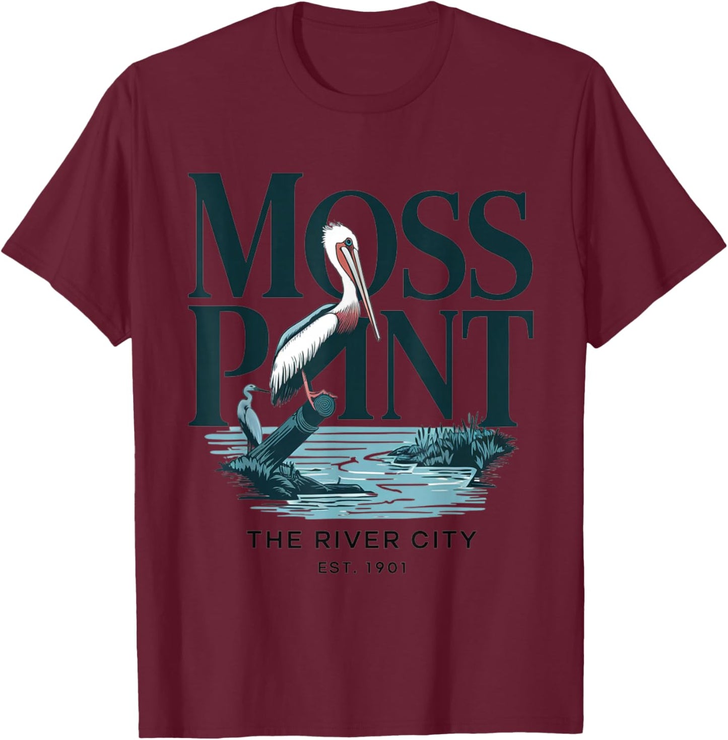 The River City - Pelican's Watch T-Shirt - T-Shirt | Maroon