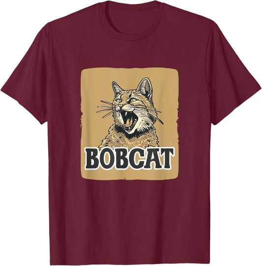 Funny looking Bobcat Costume for Boys and Girls T-Shirt - T-Shirt | Maroon
