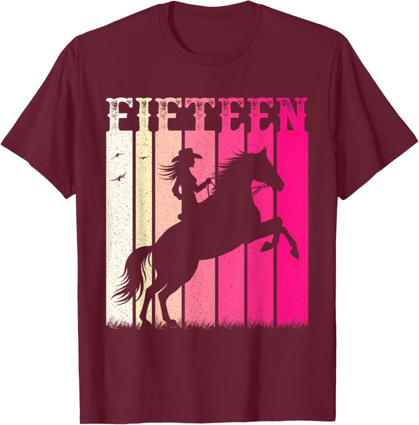 Rodeo 15th Birthday Horse Girls Cowgirl 15 Year Old Western T-Shirt - T-Shirt | Maroon