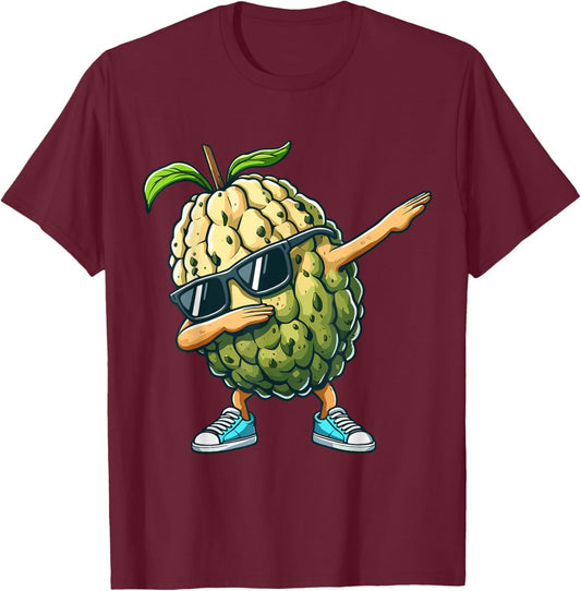 Cherimoya Dabbing Dance Sunglasses Fruit Lovers T-Shirt - T-Shirt | Maroon
