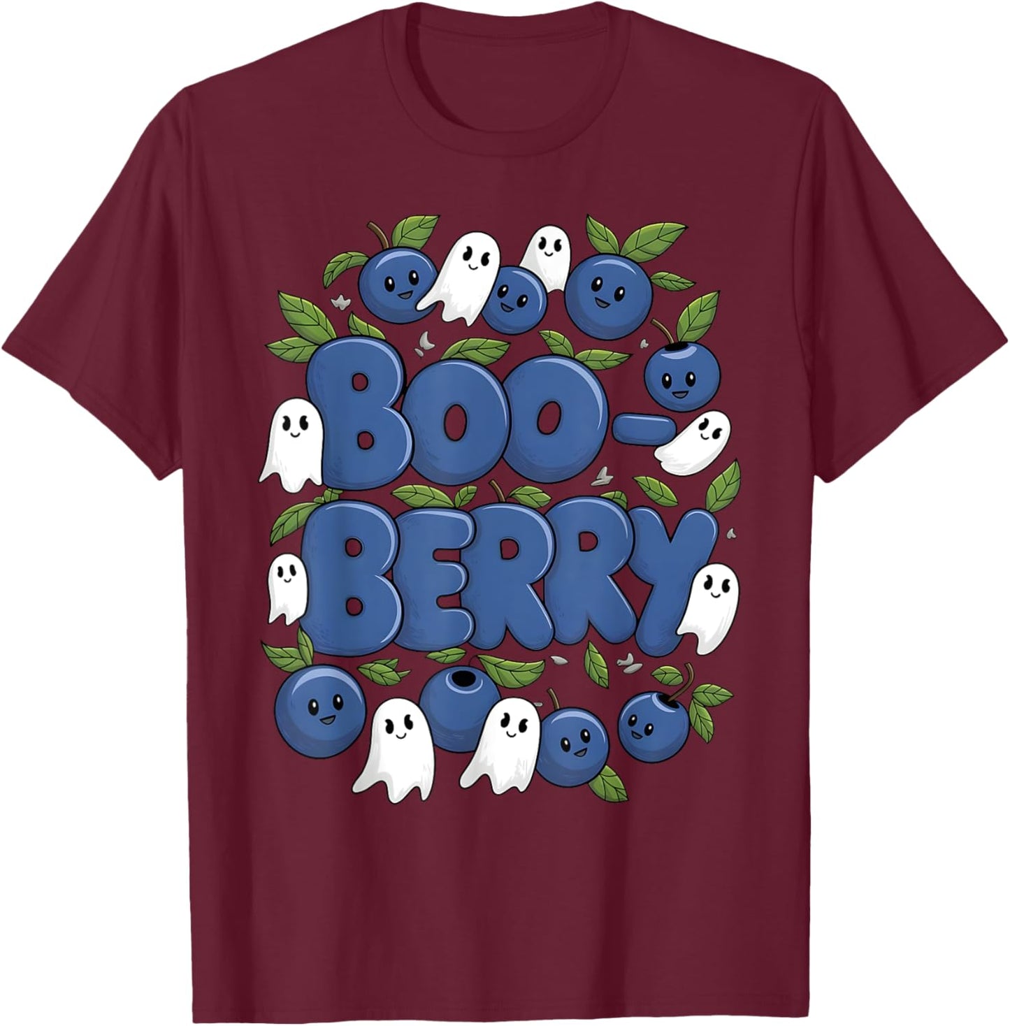 Boo Berry Blueberry Halloween Funny Ghost Costume Boys Girls T-Shirt - T-Shirt | Maroon