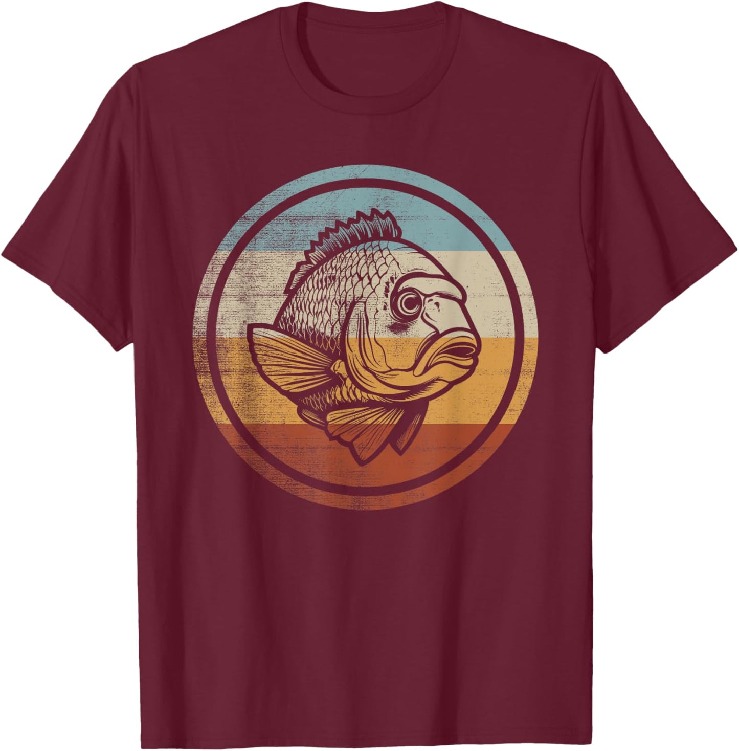 Retro Vintage Design Sheepshead Fish T-Shirt - T-Shirt | Maroon