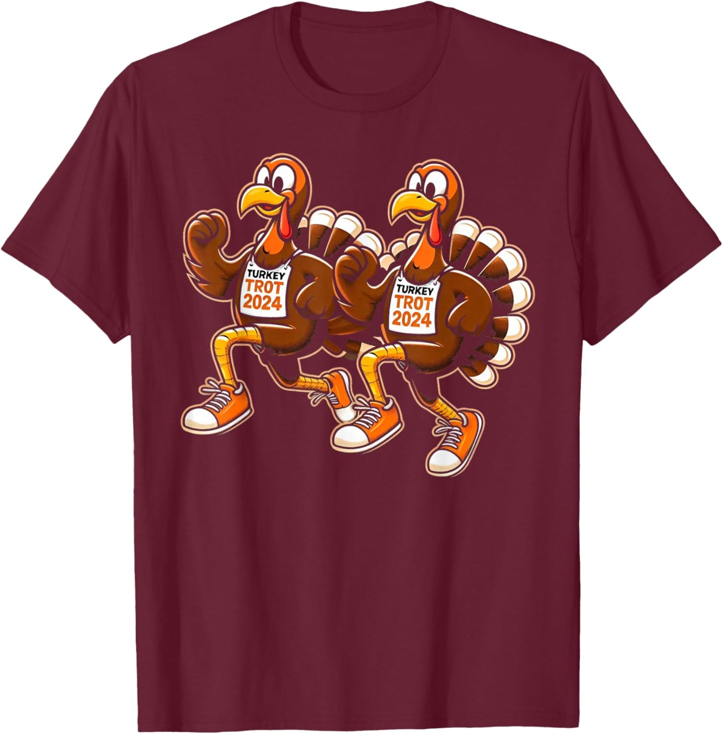 Thanksgiving Turkey Running Outfit Gear Costume Turkey Trot T-Shirt - T-Shirt | Maroon