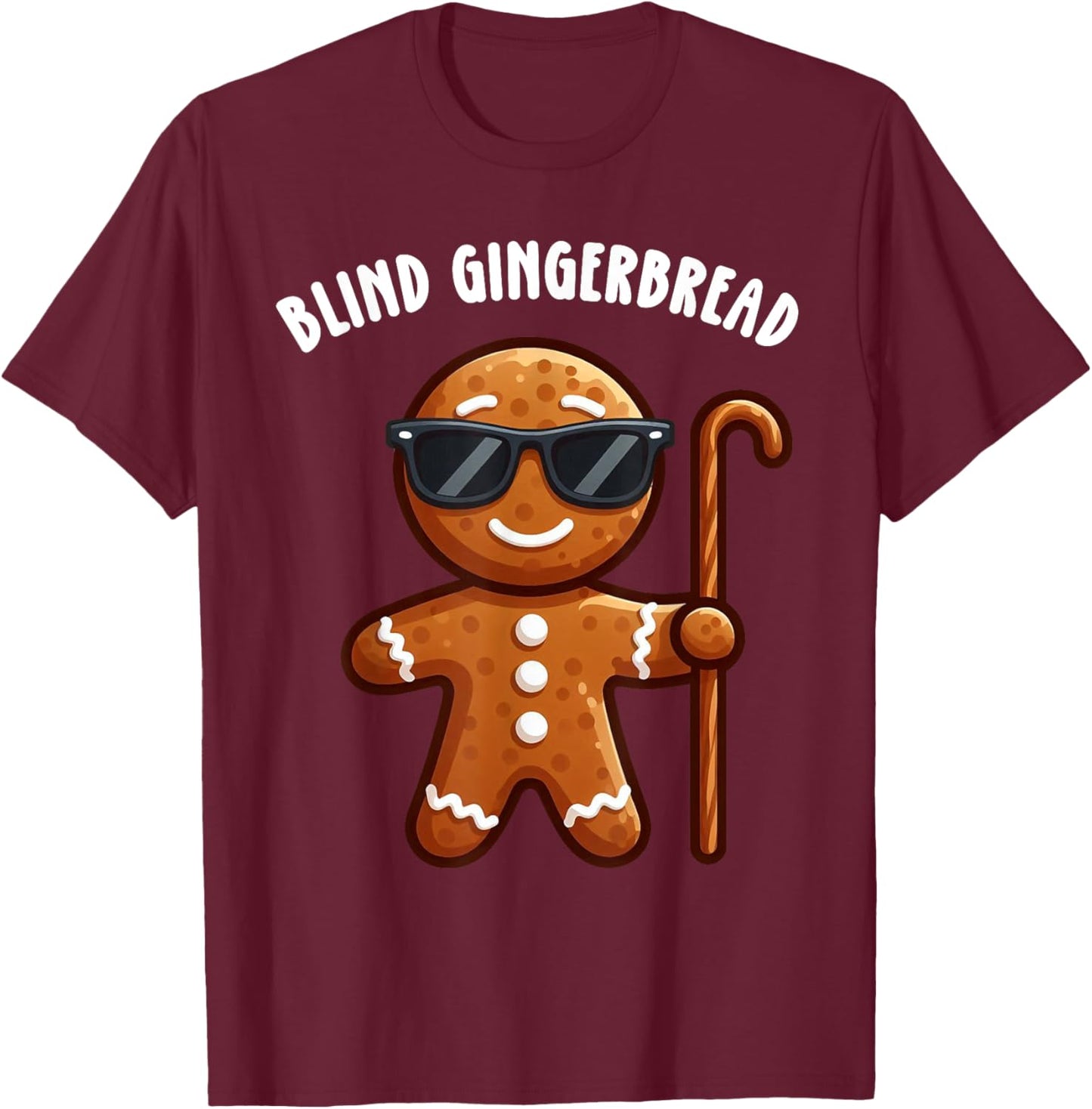 Blind Mice Parody Blind Gingerbread Christmas Family Pajama T-Shirt - T-Shirt | Maroon