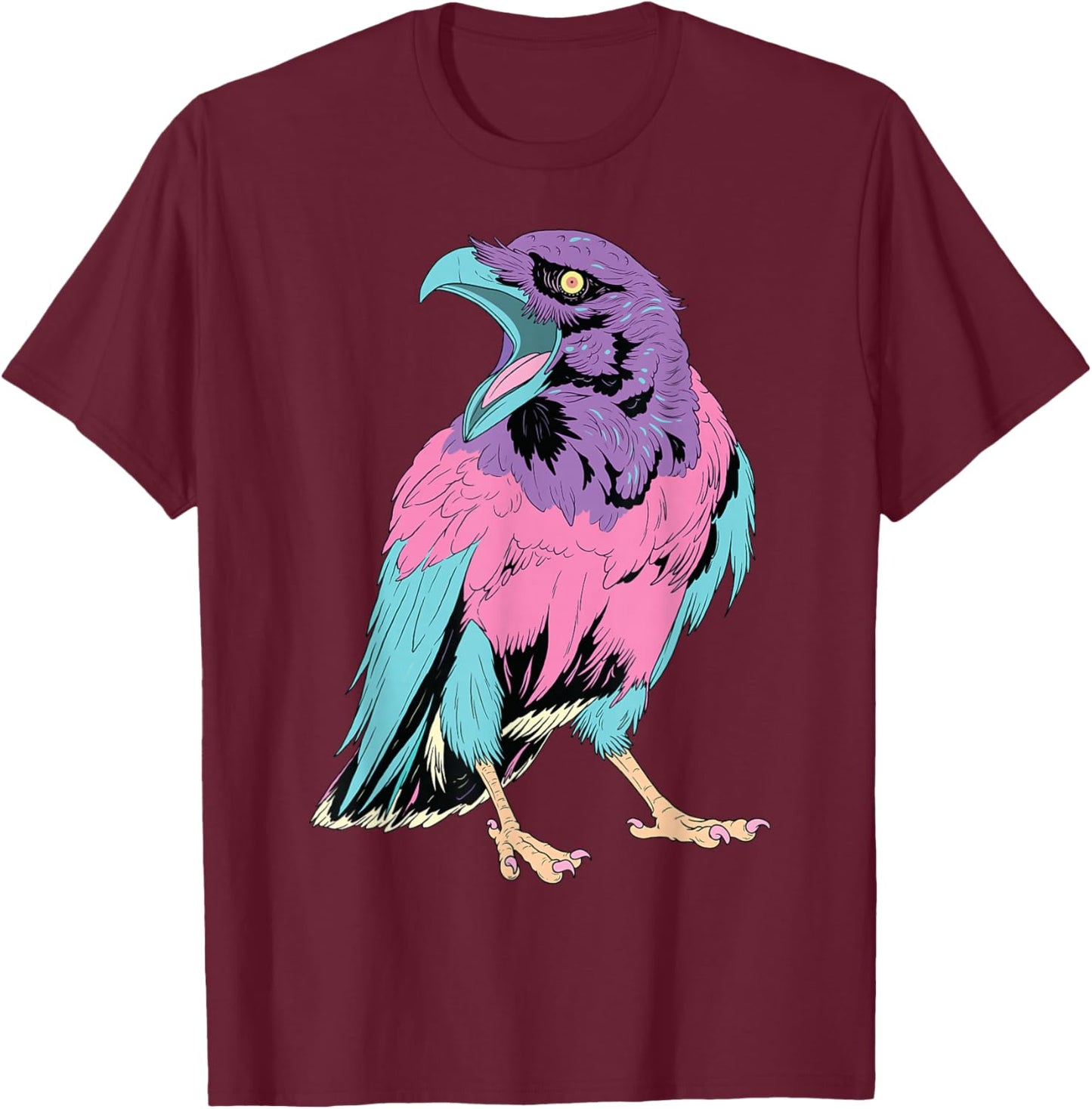 Pastel Goth Crow Shirt Kawaii Creepy Cute Raven Witchy T-Shirt - T-Shirt | Maroon