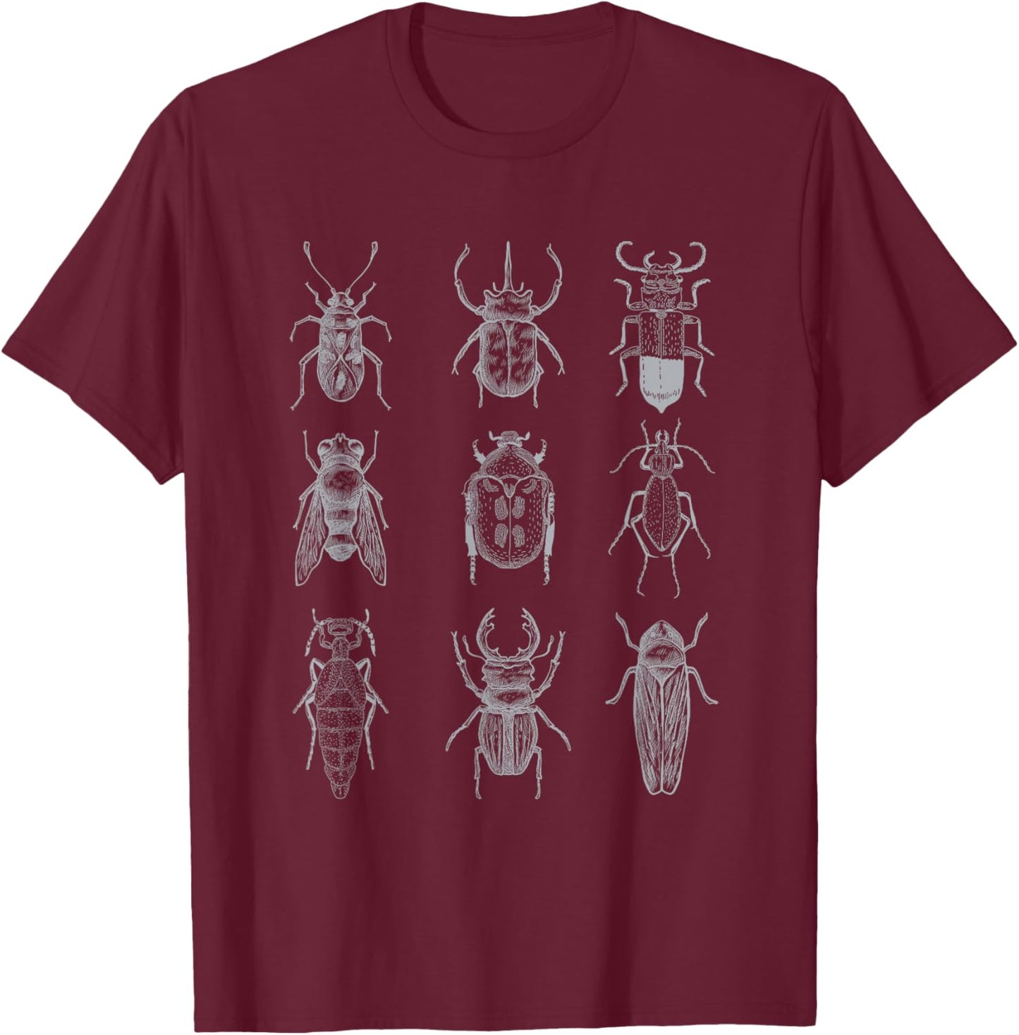 Beetle Insect Bug Entomology Graphic T-Shirt - T-Shirt | Maroon