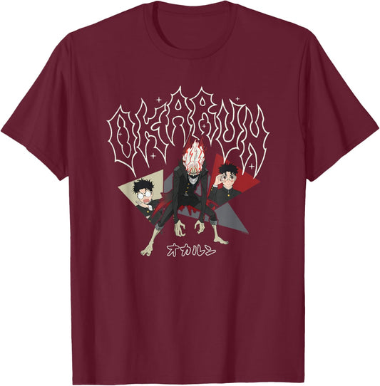 Dan Da Dan Okarun Ken Takakura Paranormal Ghost Anime T-Shirt - T-Shirt | Maroon