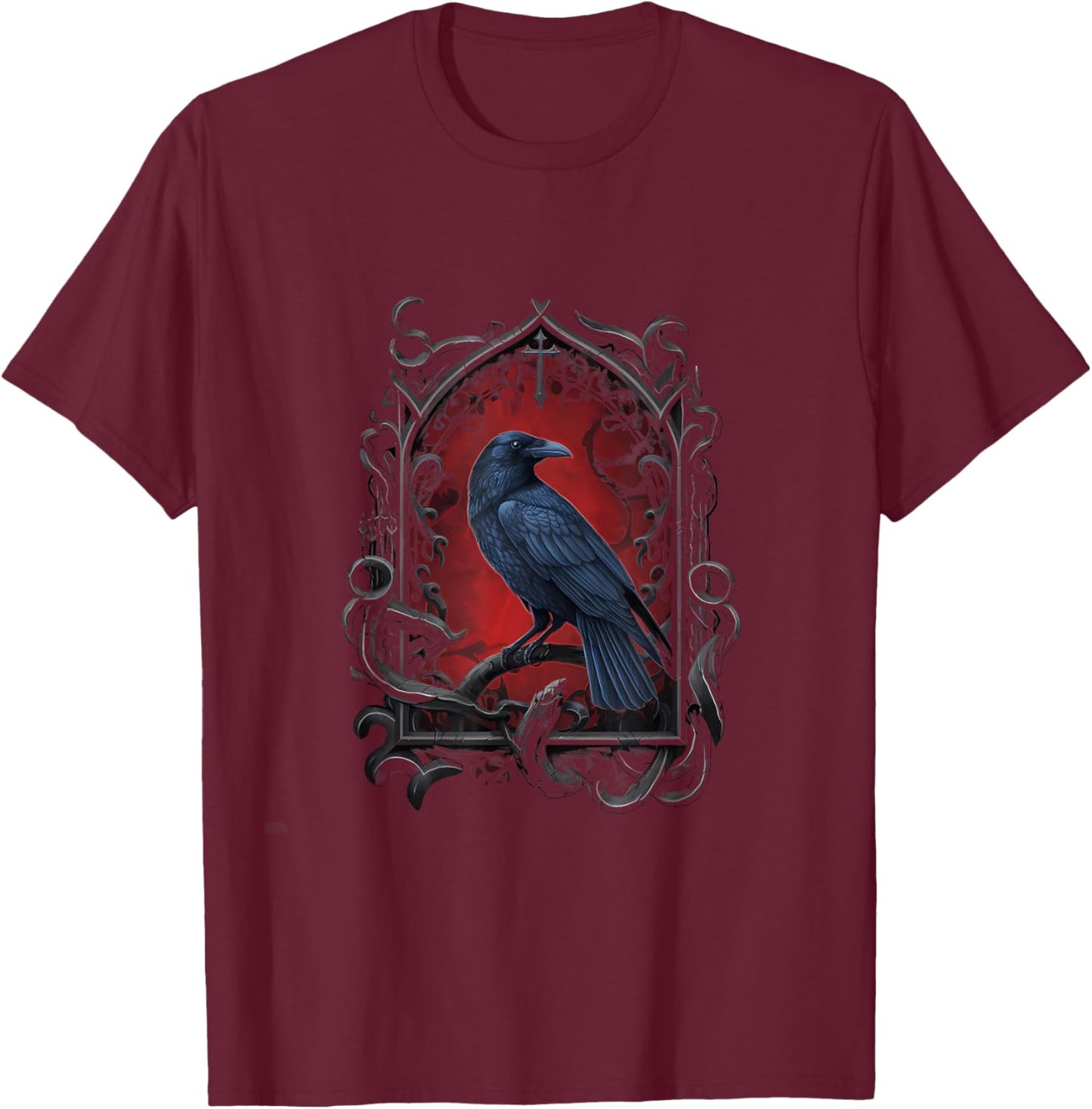 Crow Witch Witchcraft Gothic Goth T-Shirt - T-Shirt | Maroon