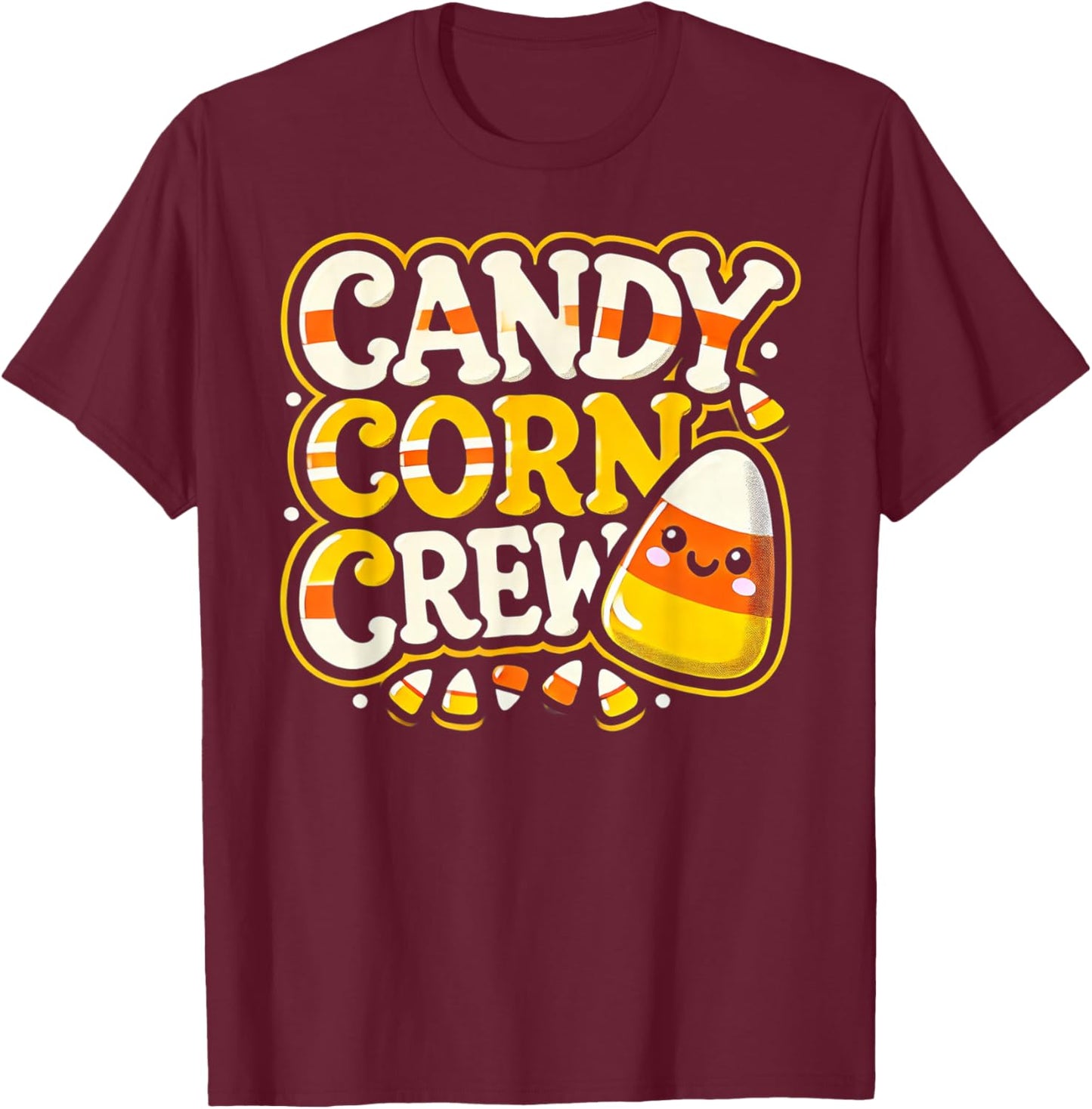 Candy Corn Crew Candy Love Halloween Sweet T-Shirt - T-Shirt | Maroon