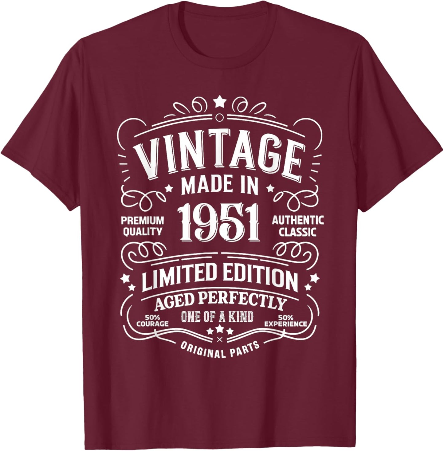 74th Birthday 1951 Birthday Gifts Women T-Shirt - T-Shirt | Maroon