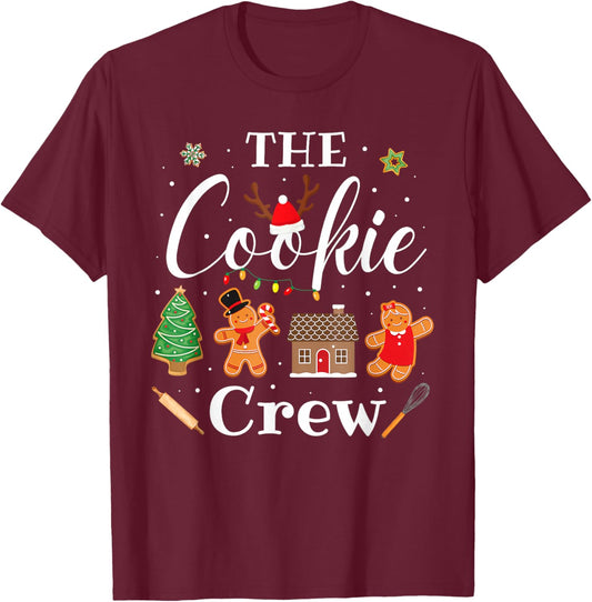 The Cookie Crew Christmas Baking Cookie Lover Kids Women T-Shirt - T-Shirt | Maroon