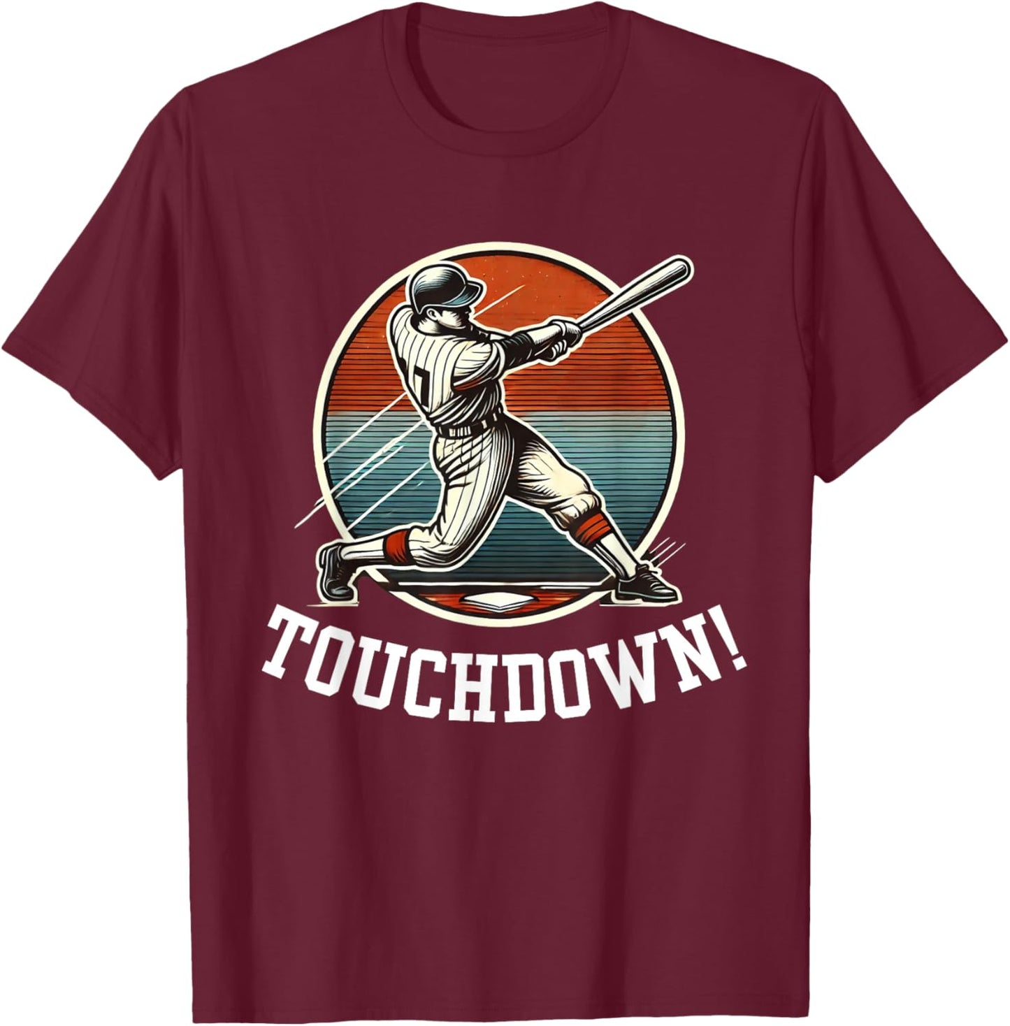Touchdown Homerun Sports Mash Up Football Baseball Funny T-Shirt - T-Shirt | Maroon