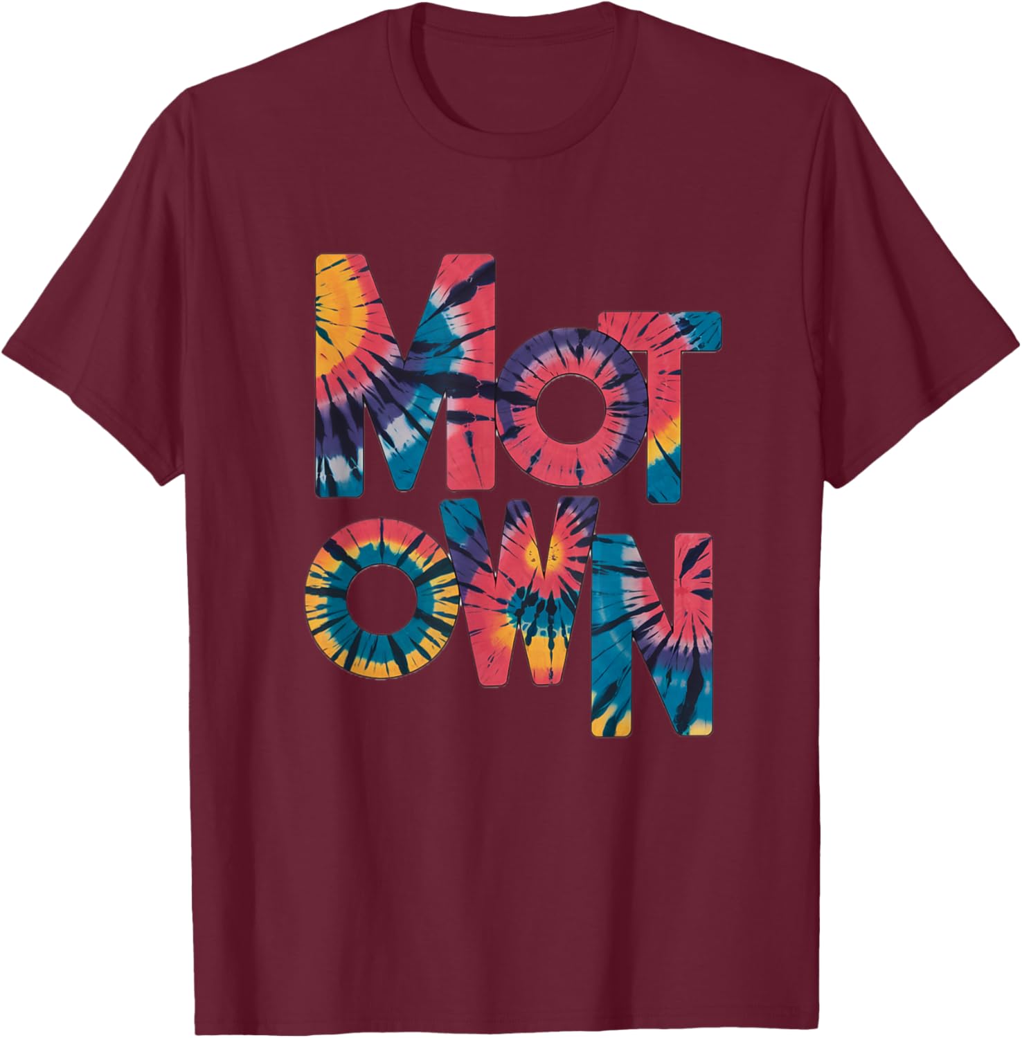 Motown Tie Dye Vintage Inspired Detroit Michigan 60s Retro T-Shirt - T-Shirt | Maroon