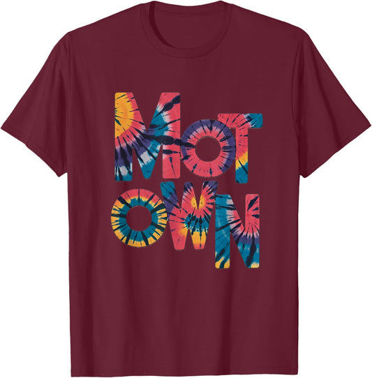 Motown Tie Dye Vintage Inspired Detroit Michigan 60s Retro T-Shirt - T-Shirt | Maroon