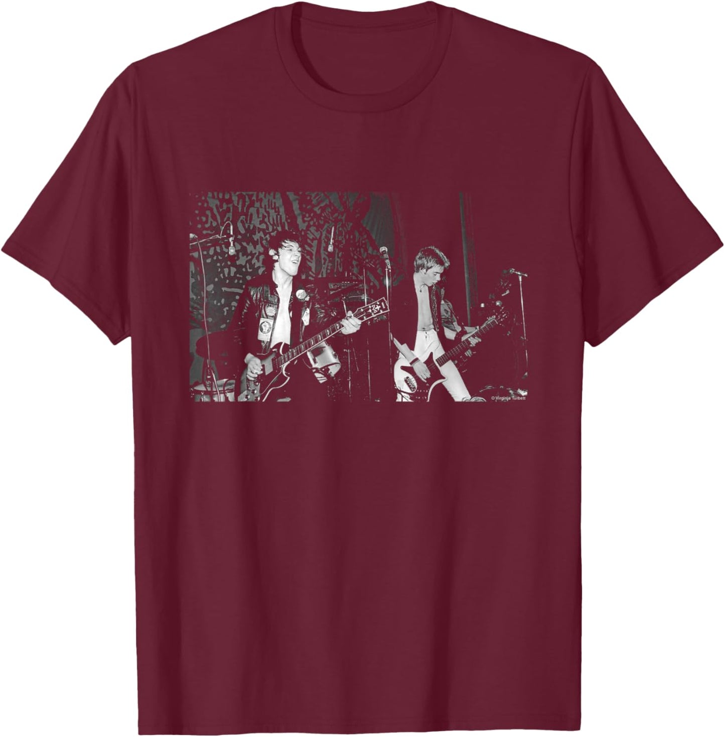 Stiff Little Fingers Punk Band Live By Virgina Turbett T-Shirt - T-Shirt | Maroon