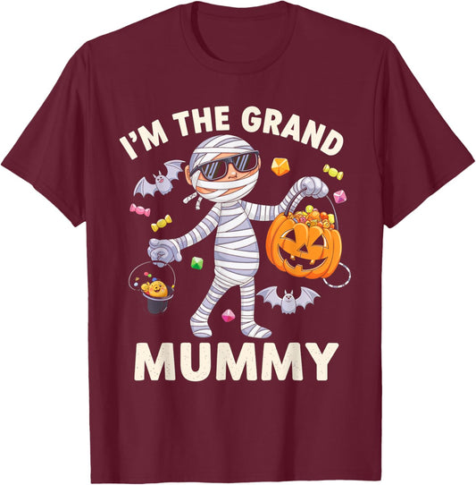 I'm The Grand Mummy Halloween Costume Mummy Candy T-Shirt - T-Shirt | Maroon