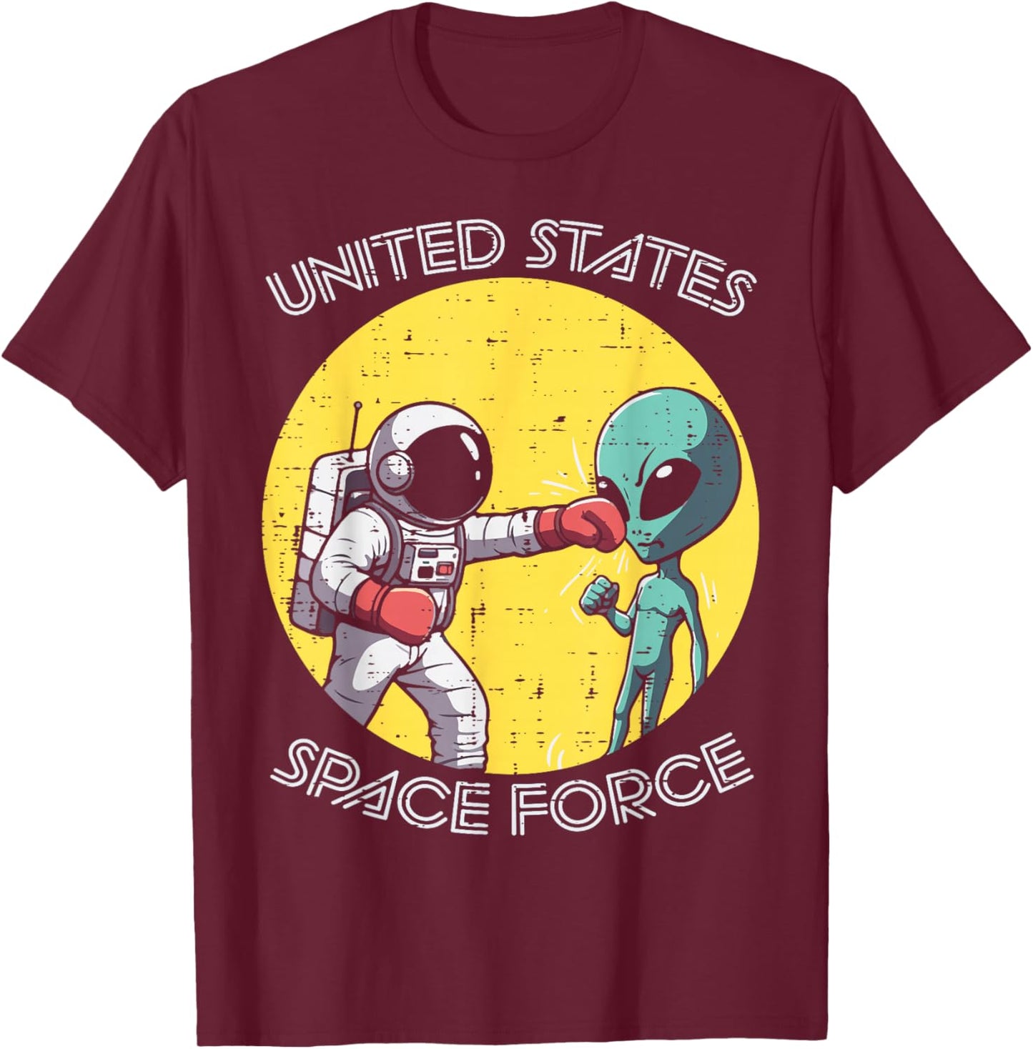 Astronaut Punch Alien United States Space Force Men Boys Kid T-Shirt - T-Shirt | Maroon