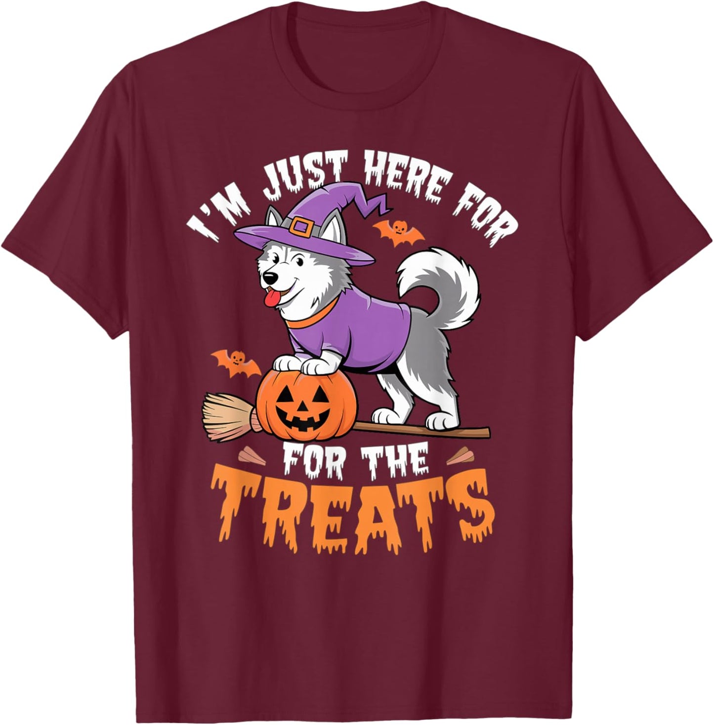 Halloween Husky T-Shirt - T-Shirt | Maroon