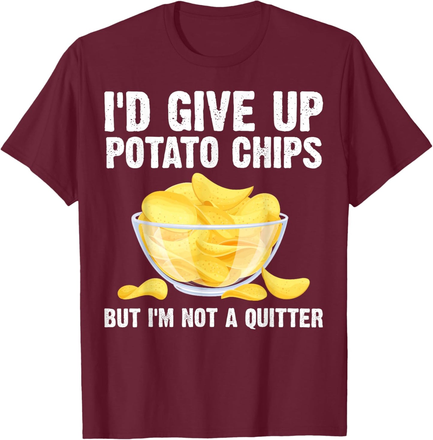 Funny Potato Chips Art Women Kids Bag Of Chips Lover T-Shirt - T-Shirt | Maroon