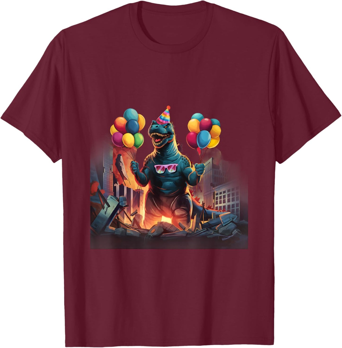 Kaiju Birthday Party Japan Monster Movie Bday Japanese T-Shirt - T-Shirt | Maroon