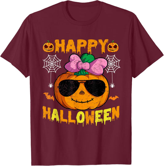 Funny Halloween Trick Or Treat Pumpkin Happy Halloween 2025 T-Shirt - T-Shirt | Maroon